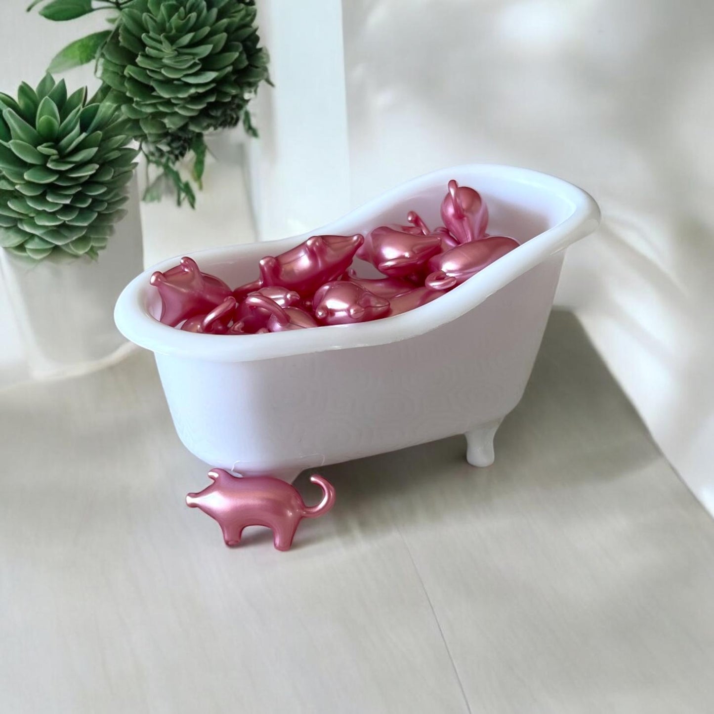 Perle de bain cochon parfum Rose