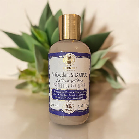 Shampoing antioxydant, pour cheveux abîmés