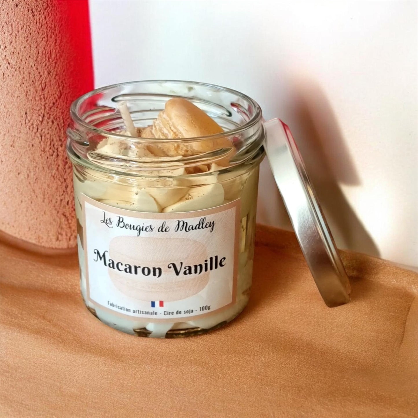 Bougie macaron vanille