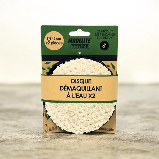 Lot de 2 disques démaquillants lavables et réutilisables - 12CM