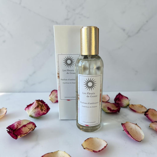 Parfum d'ambiance senteur oud rose de damas