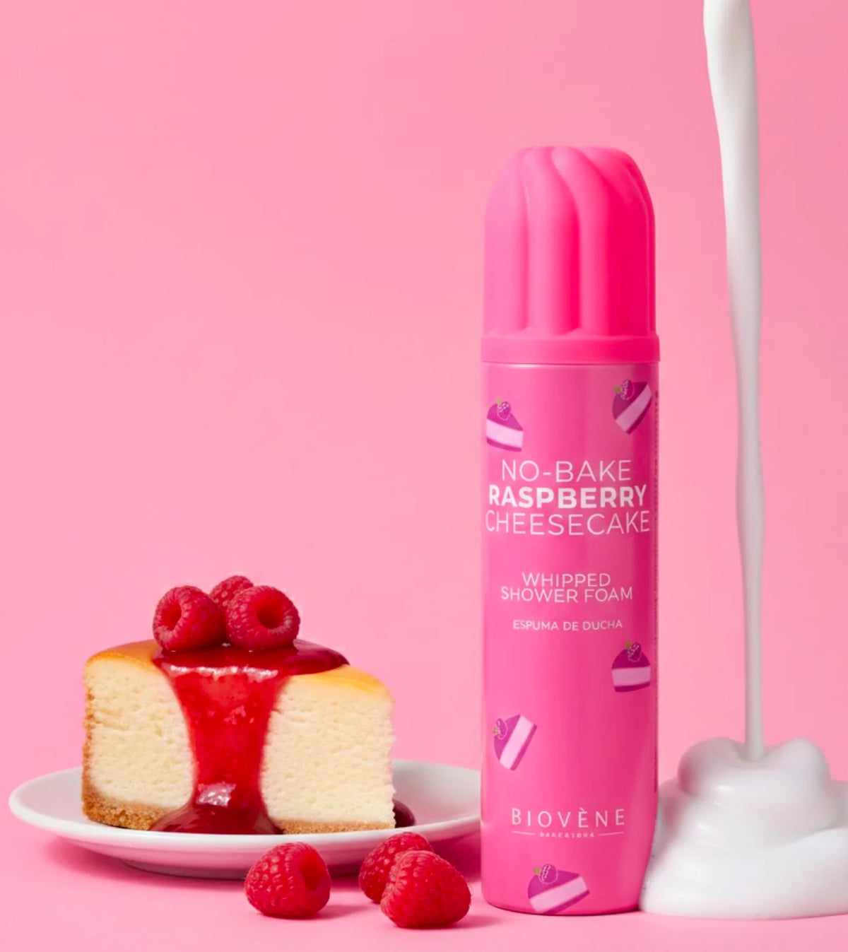 Mousse de douche (cheesecake à la framboise)